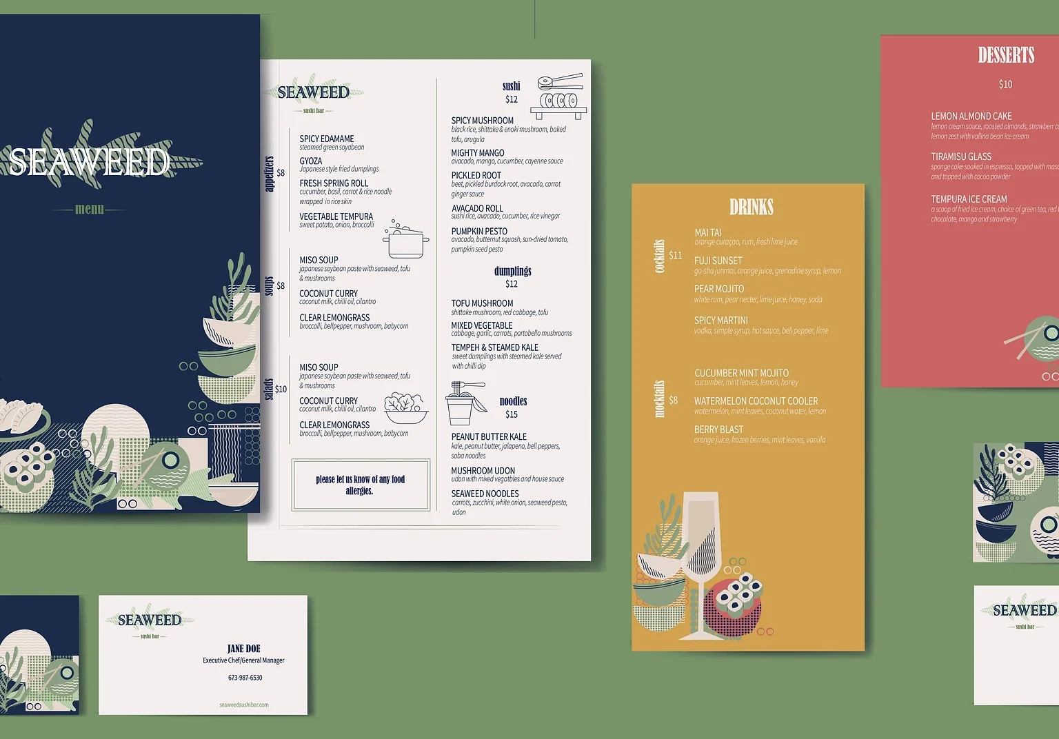 Seaweed Sushi Bar Branding